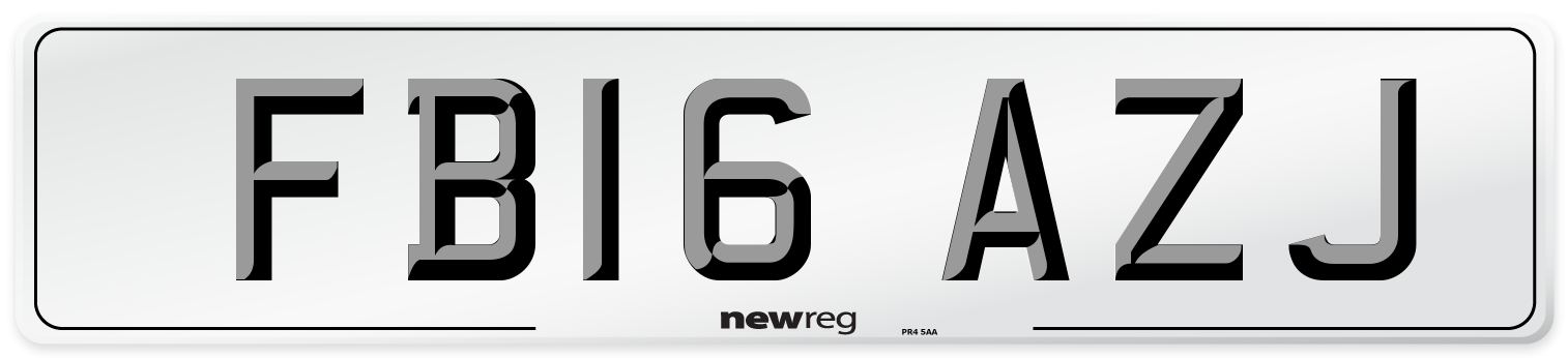 FB16 AZJ Number Plate from New Reg